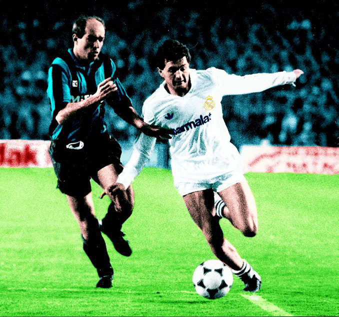 Fanna y Gordillo pelean por un balón en el Real Madrid vs Inter de 1986 - Odio Eterno al Fútbol Moderno