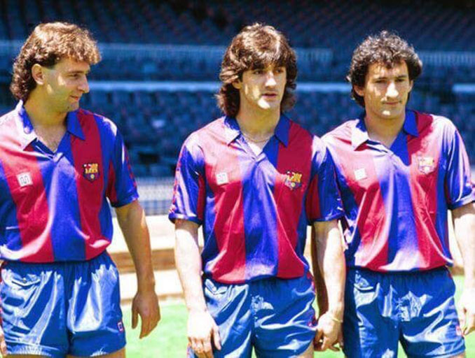 López Rekarte, Bakero y Begiristain en su presentación con el FC Barcelona - Odio Eterno Al Fútbol Moderno