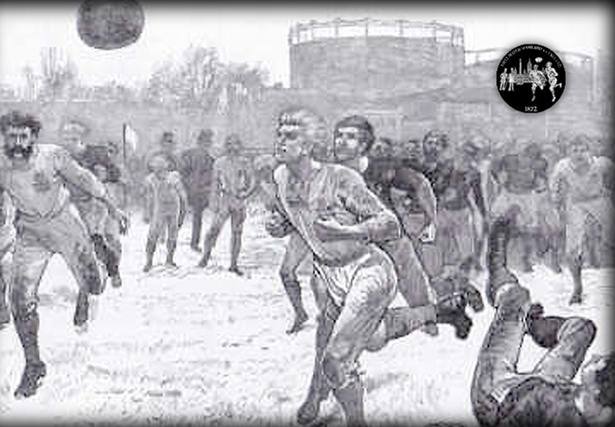 Grabado del Sheffield FC vs Hallam FC, el primer partido de la historia - Odio Eterno Al Fútbol Moderno 