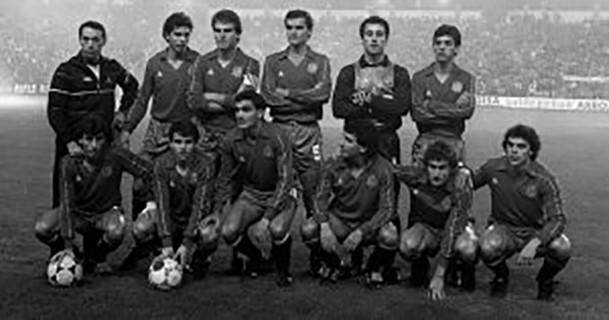 Once inicial de España en la final de la Eurocopa sub-21 de 1986 - Odio Eterno Al Fútbol Moderno 