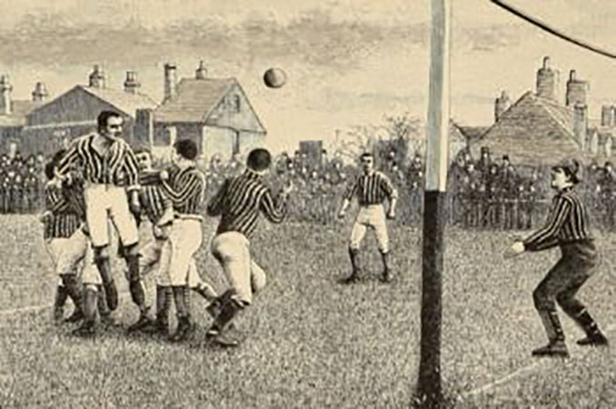 Grabado de un partido de fútbol disputado en el siglo XIX - Odio Eterno Al Fútbol Moderno 
