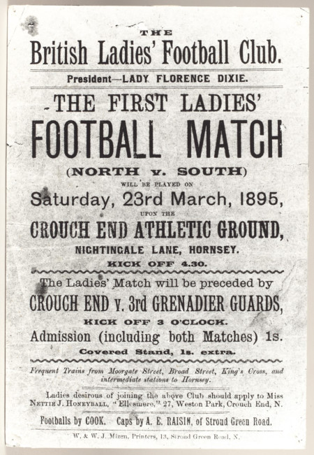 Cartel del primer partido de fútbol femenino - Odio Eterno Al Fútbol Moderno