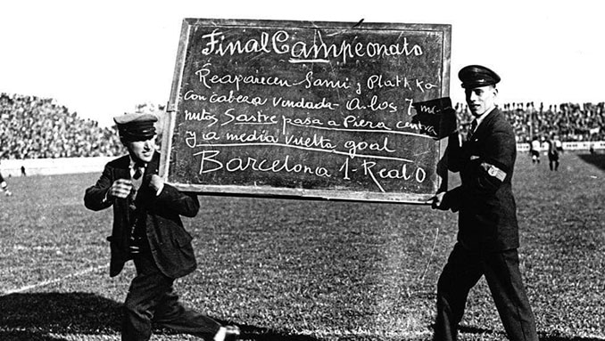 Marcador en Les Corts de la final de la Copa del Rey de 1928 - Odio Eterno Al Fútbol Moderno 