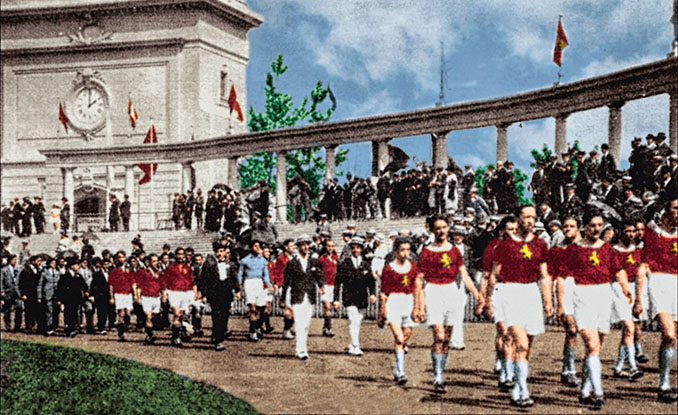 Futbolistas españoles en la ceremonia de inauguración de los Juegos Olímpicos de 1920 - Odio Eterno Al Fútbol Moderno 