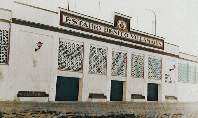 Fachada del Benito Villamarín en la década de 1960 - Odio Eterno Al Fútbol Moderno