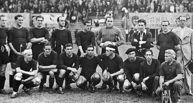 Futbolistas del FC Barcelona durante la gira americana de 1937 - Odio Eterno Al Fútbol Moderno